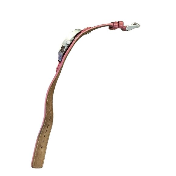 Fossil Silver Tone Dial Pink Leather Band Watch Bracelet‎ Y2K *READ* - Picture 10 of 12